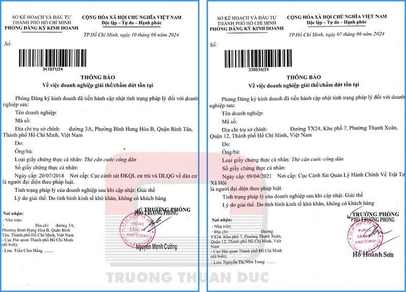 Dịch vụ giải thể doanh nghiệp quận 2 tại Trường Thuận Đức